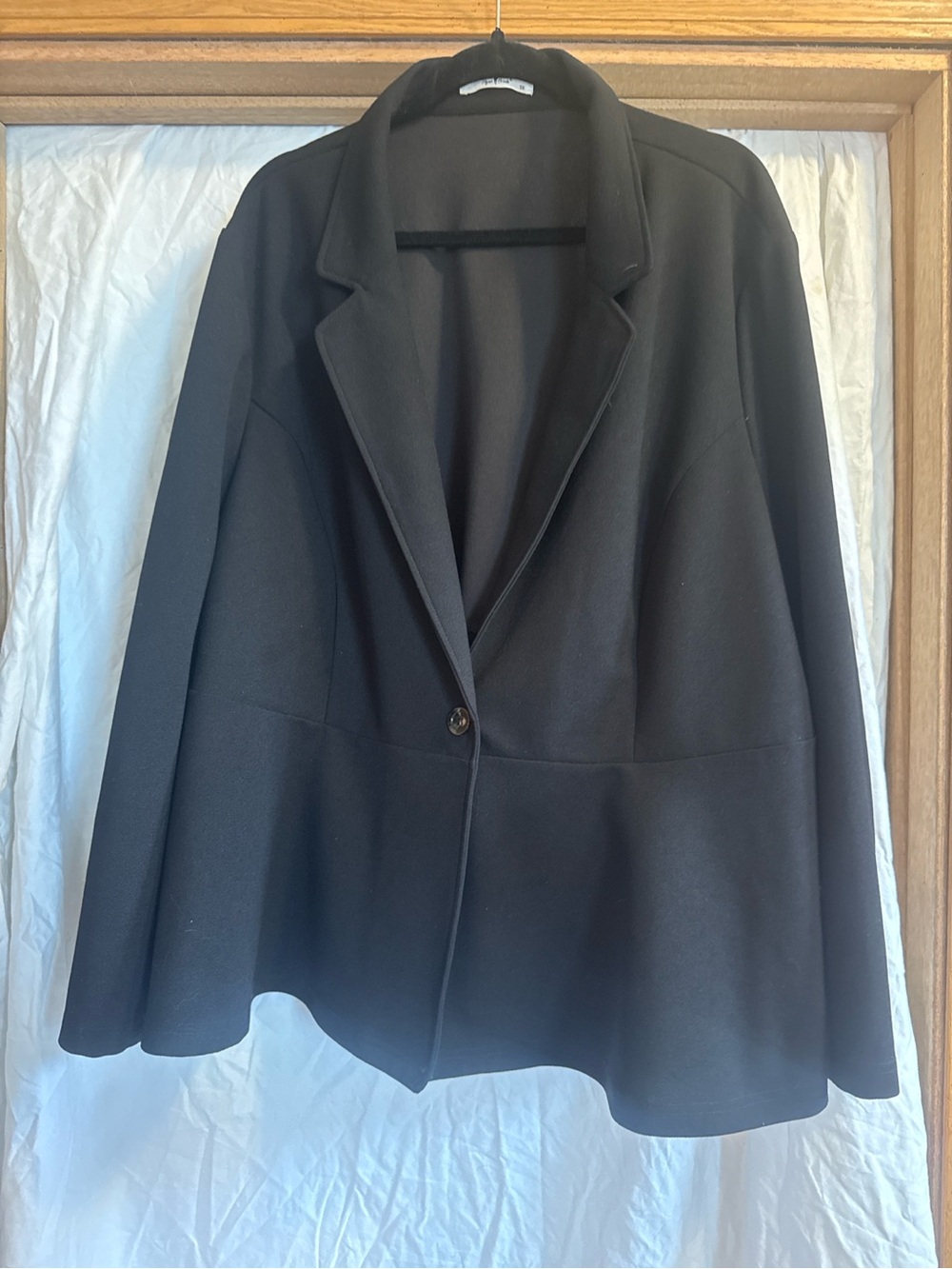 Yours Clothing Black Single-Button Ponte Blazer